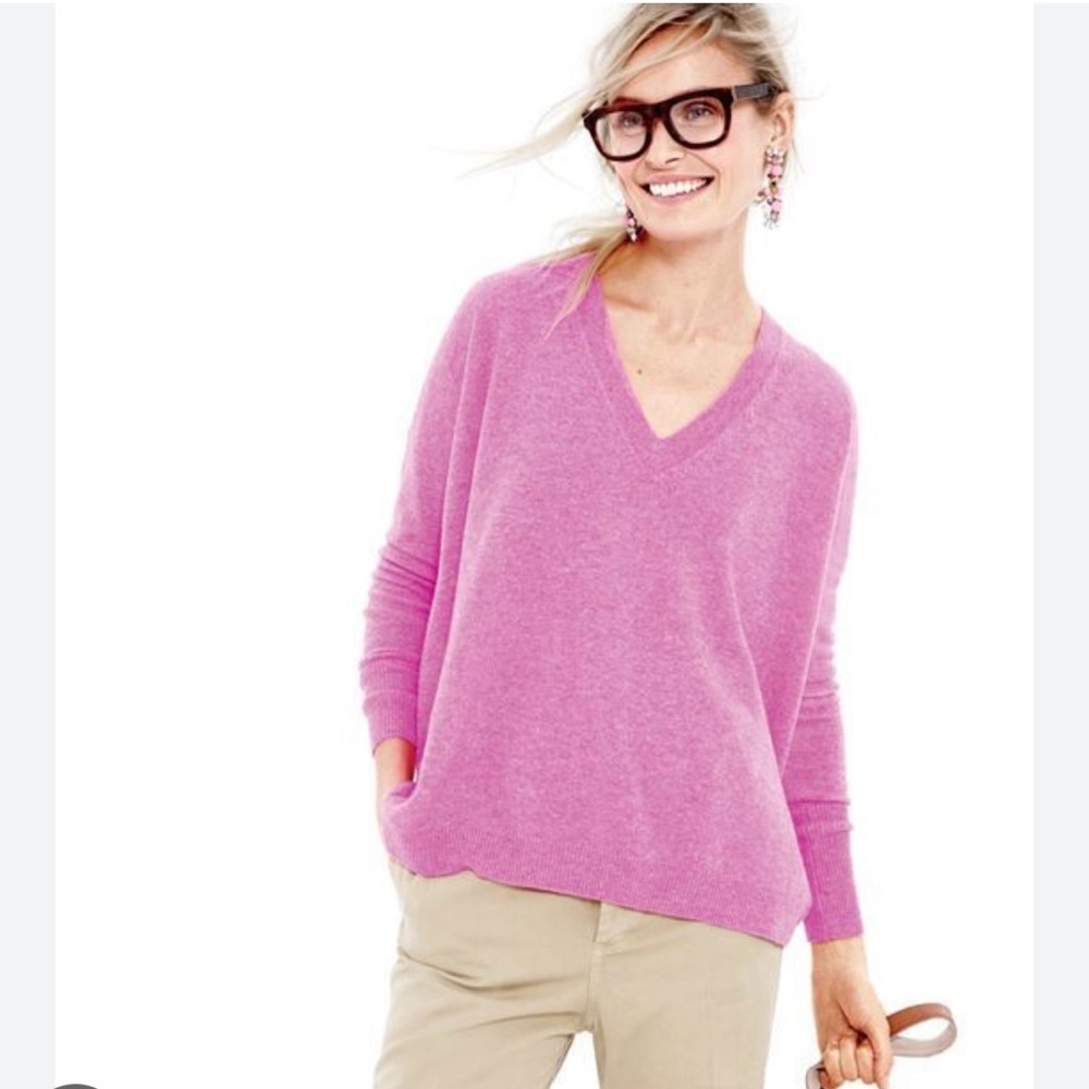 Women's Pink V-Neck Sweater